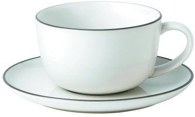Royal Doulton White Breakfast Cup & Saucer, Stoneware, 27