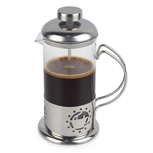 Cafetière à service simple, petite machine à café abordable avec filtre le plus élevé, capacité de 1 tasse (0,4 litres) 12 oz. Argenté