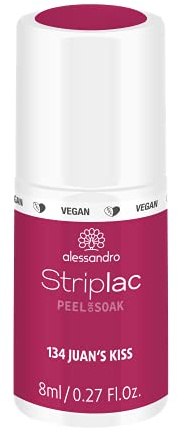 alessandro Striplac UV-Nagellack Juan's Kiss – Schonend und langanhaltend – Einfache Entfernung dank Peel-Off-Technologie – Vegan und tierversuchsfrei – 8 ml