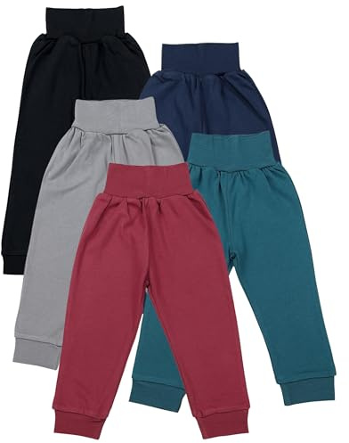 TupTam Pantalones Bebé 5 Unidades – Pantalón Algodón Suave para Bebé Niño y Niña, Certificación Oeko-Tex