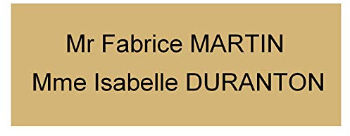 plaque ou etiquette boite aux lettres 2 lignes - or 100x40mm