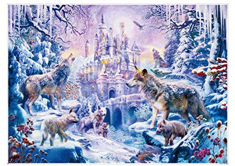 EACHHAHA 1000 Piece Winter Jigsaw Puzzles for Adults-Cardboard Puzzles- Relax Puzzles Games-Brain Teaser Puzzle-for Kids and Adults Gifts (Wolf Castle-70x50cm/27.5x19.7in)