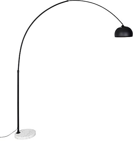 Qazqa - Moderne Schwarz-Weiß-verstellbare Bogenleuchte I Bogenlampe I Lampe I Leuchte - XXL I Wohnzimmer I Schlafzimmer - Stahl Länglich - LED geeignet E27