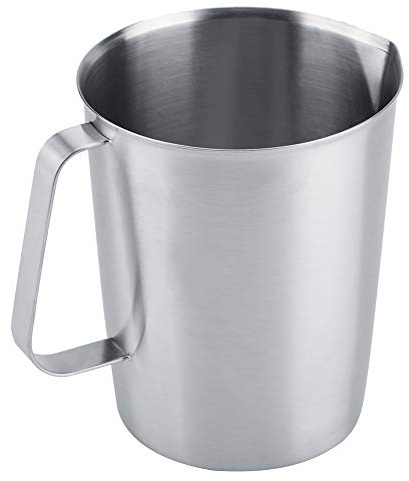 VBESTLIFE Taza De Espuma, Taza Medidora Grande De Acero Inoxidable De 2000 Ml, Vaso Graduado De Acero Inoxidable 304 con Mango, para Café con Leche