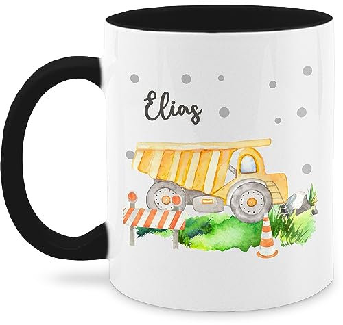 Tasse Tassen 325ml - Andere Fahrzeuge - Bagger - Baggerfahrer Geschenk Baustelle Baumaschine - 325 ml - Schwarz - baustellen kind keramik fahrzeug baumaschinen kindertasse personalisierte kinder