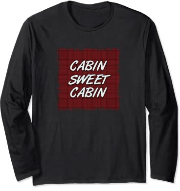 Cabin Sweet Cabin Red Plaid Dark Langarmshirt