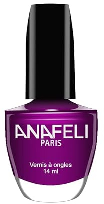 Vernis à Ongles ANAFELI - Violet étoile n° 17 - Pinceau large pour une application facile