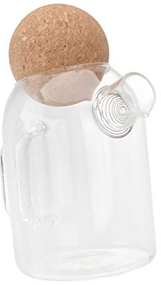 MAGICLULU Jarra con Tapa de Corcho 1 Pieza Tetera de Vidrio Diseño Elegante Mango Ergonómico Adecuada para Té Flores Jugo de Té
