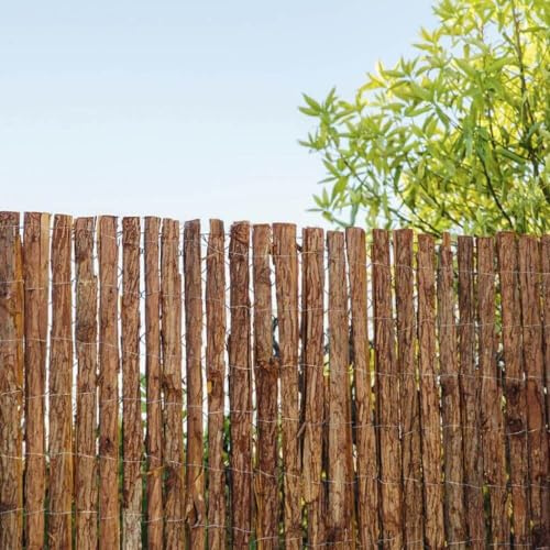 IBEROGARDEN | Rollo de Corteza de Pino | Fabricacion Artesanal y Natural | Corteza de Pino para Vallas | 85% de ocultacion (Rollo 1,5 Metro Alto x 5 Metros Largo)