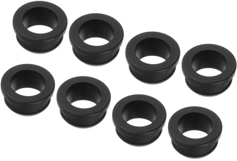 sourcing map 4 Set Snap Rubber Grommet Hole Plug Mount Dia 19mm/20mm ID 15mm/16mm Seal Anti-Scratch for Electrical Box Cable Pipe Black