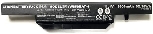 5600mAh W650BAT-6 Laptop-Akku für Hasee K610C K650D K750D K570N K710C K590C K750D G150SG G150S G150TC G150MG W650S Series (11.1V 62.16Wh)