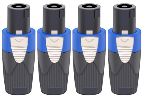 Greluma 4 pz Connettori a 4 poli compatibili con cavi Speakon NI4fx, convertitore da femmina a maschio a 4 pin compatibile con altoparlanti Powercon Twist Lock NI4fc NI2fx