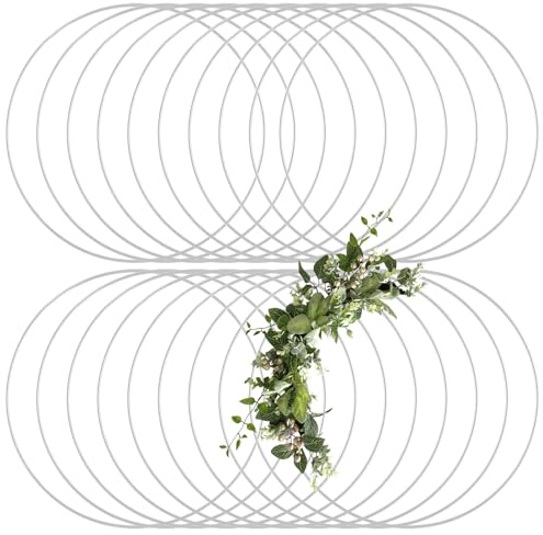 DAJAVE 20 Stück Metallringe zum Basteln, 25cm Metallringe Silber Drahtringe zum Basteln für Wickeltechnik, Deko Ringe zum Aufhängen, Makramee Ring, Ring zum Basteln