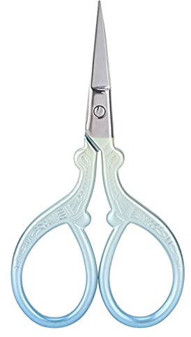 Stickschere, kleine Nähschere, Edelstahl, Schneiderschere, Stoffschere, scharfe Nähschere zum Nähen, Basteln, antike Handarbeitswerkzeuge, Farbverlauf (Grün)