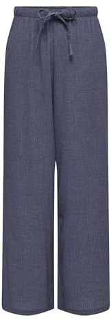 ONLY Onlpalmy Life Hw Struc Pantalon Large PNT, Total Eclipse, M / 32L
