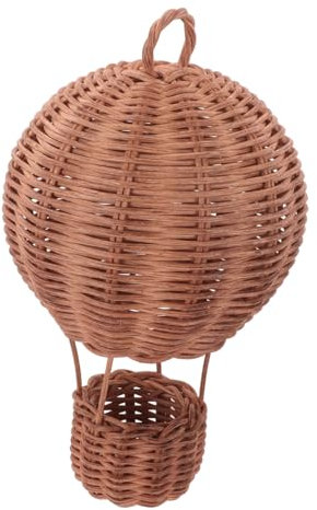 ifundom Rattan Heißluftballon Wanddeko Handgefertigte Fotodekoration Für Kinderzimmer Boho Wohnaccessoire Für Babyfotografie Wandkunst Braun