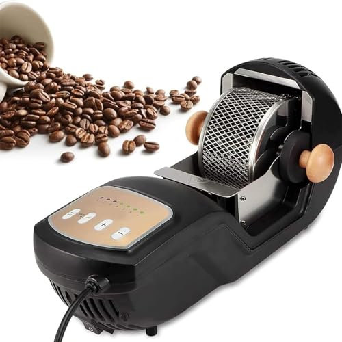 HYYKEJI 1600W Auto Coffee Roaster Machine, Electric Coffee Bean Roaster, 300g Capacity, Adjustable 7 Levels Baking Hot Air, 360° Heating Evenly, for Home Commercial Use