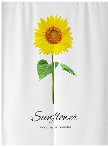Küchenvorhänge Grüne Sonnenblume Scheibengardinen Polyester Vorhänge Kurz Waschbar Raumteiler Vorhang Türvorhang Langlebig Küchenvorhang Kurze Gardinen Verdickung Tür Vorhang 70x150cm