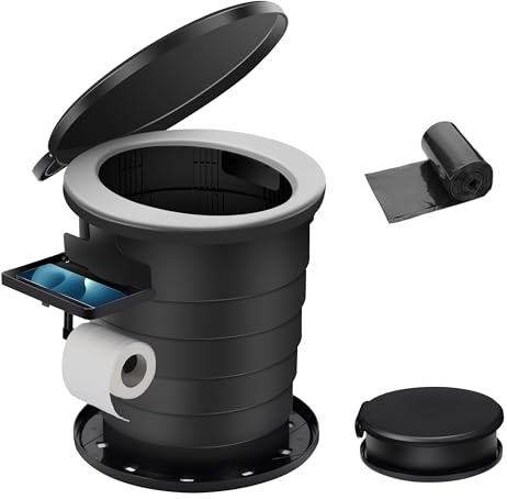 Triptips Reisetoilette, ausziehbar, tragbar, höhenverstellbar, mit sanft gepolstertem Sitz, für Erwachsen, Kinder, zusammenfaltbar, für Camping, Auto