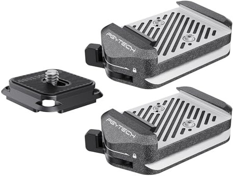 PGYTECH Quick Release Plate & Clamp V2, Arca Swiss Plate Camera Mount with 1/4 to 3/8 Screw Thread for Sony/Nikon/Fuji/DJI Switch Between Tripods/Gimbals/Sliders/Stabilizers(Two Clamps + Plate)