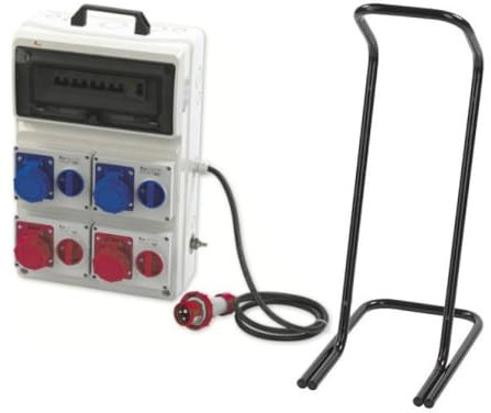 Quadro ASC portatile, 6KW 230V/18KW 400V, IP65, 2 prese 2P+T 16A e 2 prese 3P+T 16A, spina 3P+N+T 32A, magnetotermico, differenziale, emergenza, cavalletto - Rosi 2209C