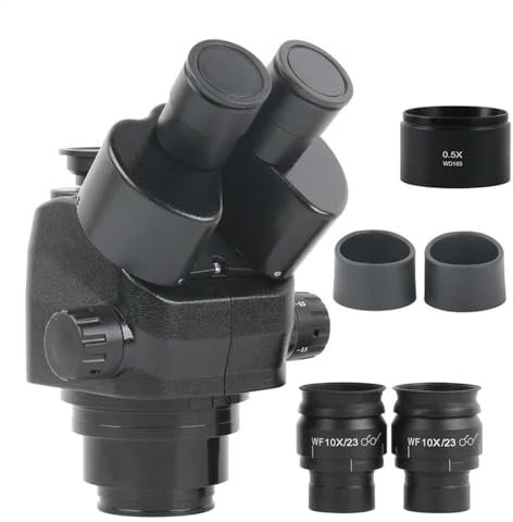 Mikroskop 2.5X-55X (0.5X) Simul Brenn Parfokal Trinokular Stereo Mikroskop WF10X Einstellbare Okulare Große Tiefe von Feld 110MM Arbeit Abstand