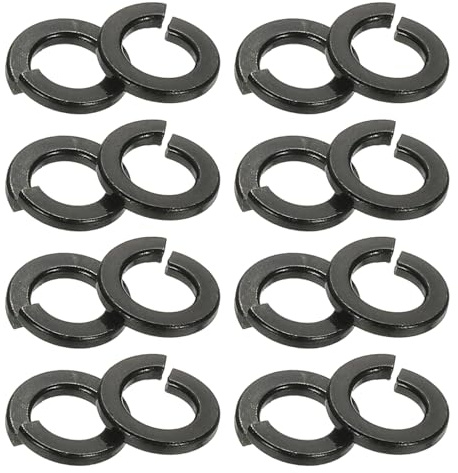 PATIKIL #10 Rondelles Grower, 180pcs Rondelles Grower Fendues En Acier Inoxydable 304 Avec Revêtement De Zinc Noir Pour Vis Boulons Écrous, #10 x 8mm x 1.5mm
