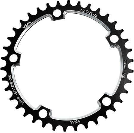 BULLSPANN Schmal Breite Kettenblatt Für Speed Rennrad 130 BCD 1 St. | Schwarz, Cnc Aluminiumlegierung, 159.89 Mm/6.29, Kompatibel Mit 8-12 Gang Rennräder