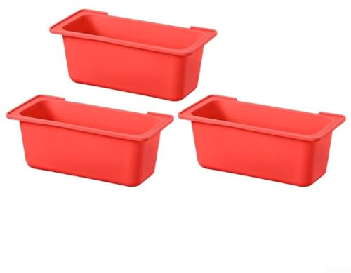 Oil Drain Box Set 3 Grease Drip Trays for Safe and Clean Grilling (Red)