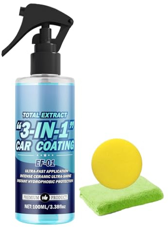 Pulverizador de cerámica para coche, revestimiento de pulverización rápida, abrillantador de superficie, revestimiento de de cera en aerosol para coches, SUV, ATVS, berlinas, capa de