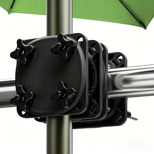 4smile SunnyGuy - Soporte para sombrilla de balcón, color negro mate | Soporte para sombrilla de balcón a prueba de bombas - Soporte compacto para sombrilla de balcón