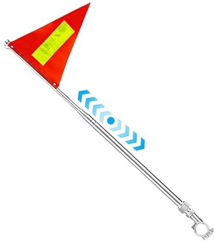 Bsbkoj - Bandera para remolque de bicicleta, señalización impermeable retráctil reflectante, bandera para carrito de golf silla de ruedas, para carrito de golf, patinete de ruedas, moto, niño,