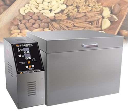 Electric Nut and Coffee Bean Roaster with Adjustable Temperature and Timer, Non-Stick Pan for Home and Commercial Use