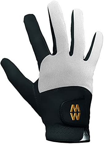 Macwet Men's & Women's 1 Pair Short Mesh Sports Gloves 10 cm Black/White