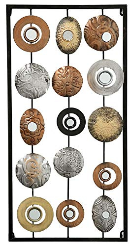 BOLTZE Wand Dekoration Objekt Eisen Relief Farbmix Schlaf Gäste Zimmer Quadrate H 61 cm 4535200