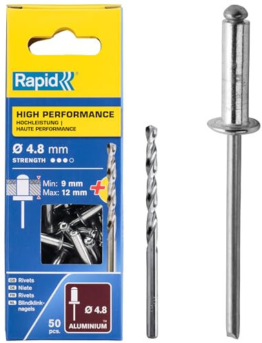 Rapid 5000390 Rivetti High Performance, 8x16 mm, Acciaio, ø4.8 mm