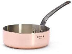 De Buyer 6462.16 Gerade Sauteuse, Kupfer, orange, 32,5 x 16 x 13 cm