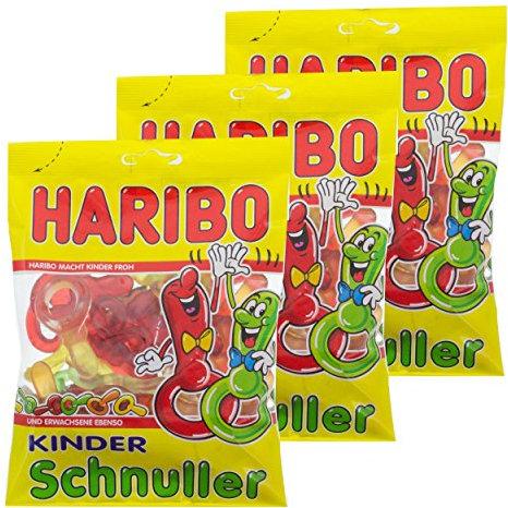HARIBO Kinder Schnuller, Schnuller, Bären, Gummi, 3 Beutel