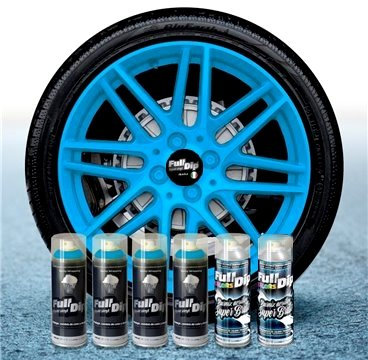 Sophisticauto Felgenfolie Set mit 6 Full Dip Hellblau glänzend