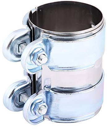 Banda de tubo de silenciador de escape, turbo de acero inoxidable Abrazadera de paso de brida de escape Montaje de manguera de retorno del silenciador con pernos (2.5 pulgadas)
