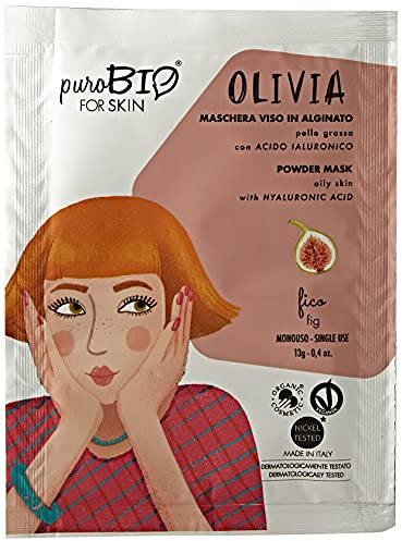 Purobio Olivia Maschera Viso Peel Off Per Pelli Grasse, 11Fico - 10 Ml