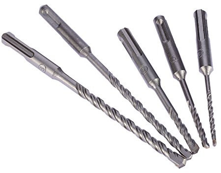 BE-TOOL Punte da trapano multi-materiale, 5 pezzi, punte per trapano a percussione, per piastrelle, cemento, mattoni, vetro, plastica e legno, argento