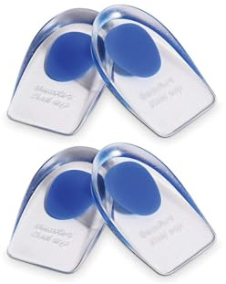 2 Pairs Gel Heel Cups, Silicone Heel Cup Pads for Plantar Fasciitis, Heel Spur & Achilles Pain, Gel Heel Cups and Cushions Absorbing Support (S)
