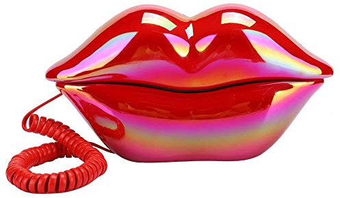 Topiky Téléphone Fixe à lèvres filaires, Forme des lèvres de la Bouche Intérêt Amusant créatif Lèvres Rouges charmantes Bureau à Domicile téléphone Fixe téléphone de Bureau
