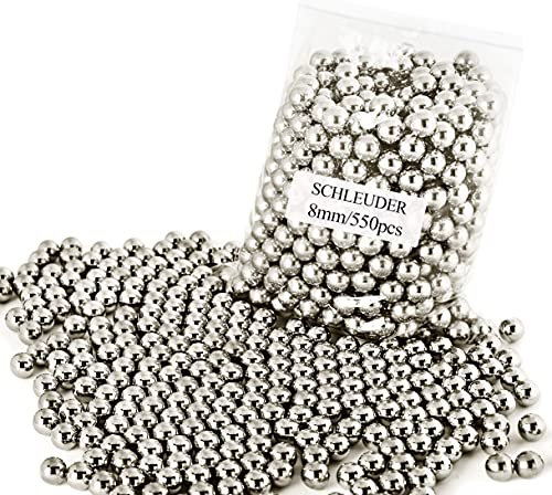 Schleuder Steinschleuder Zwille Kugeln Munition, Rostlos Vernickelt Kohlenstoffstahl Slingshot Stahlkugeln für Profi Katapult Jagd (8mm,1400g)