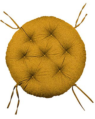 chilly pilley Papasansessel Rundkissen RundRattansessel Auflage Sesselkissen Gartenkissen Sitzkissen Garten Kissen Gesteppt mit Schlaufen (90cm, Camel)
