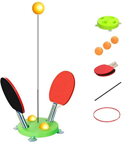 XXSLY Tischtennis-Trainingsgerät, Anti-Myopie-Ausrüstung für Kinder, einschließlich Flexibler Wellenschlägerbälle und Basis, für Übungen im Innen- und Außenbereich Eltern-Kind-Interaktion