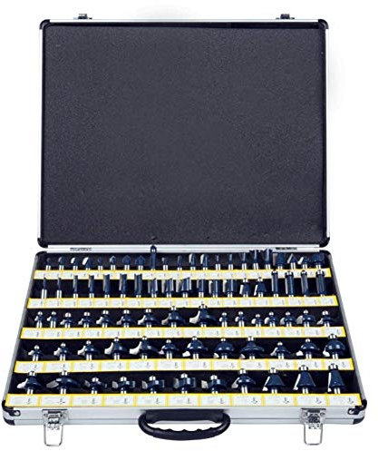 80pcs en carbure de tungstène Incliné Router Set 1/4 Shank Toupie Outils du bois Fraise pour bois Fraise en bois Ensemble de rangement Case