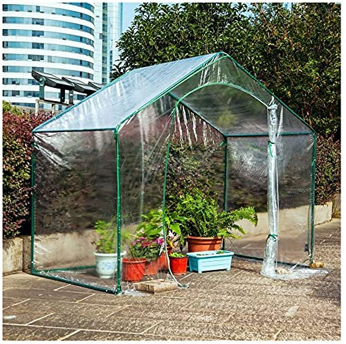 GXBCS Invernadero de Jardín Invernadero de Plástico Invernadero pequeño Invernadero de plástico de PVC - Puerta de Panel con Cremallera Enrollable Casa de Planta pequeña/Casa de Cultivo para jardín