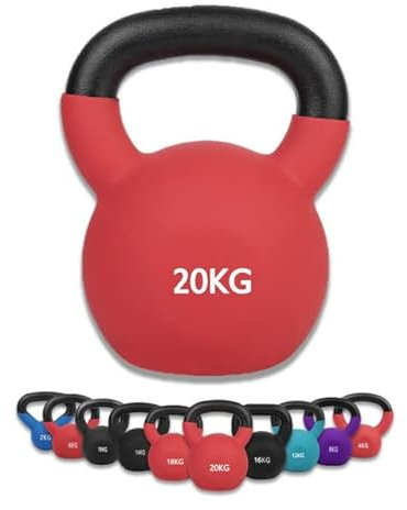 wuuhoo® Kettlebell Dwayne – Haltère à balancier avec revêtement en néoprène, Poids pour entaînements en fonte massive – Équipement de Gym à Domicile